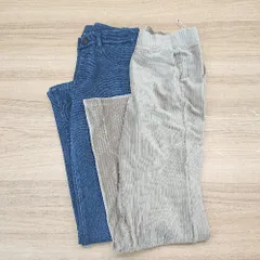◇ 《 UNIQLO ユニクロ まとめ売り2点セット サイズM グリーン ブルー デニム ベロア パンツ レディース 》 E  【1308160024713】