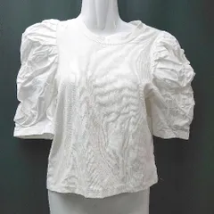 ◇ NICE CLAUP シンプル 無地 ラウンドネック 七分袖 カットソー 表記なし ホワイト レディース E  【1308160025277】