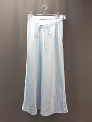 ◇ ◎ LOWRYSFARM ローリーズファーム ウエストゴム シルク素材 ロング丈 フレア スカート サイズF ブルー レディース E  【1308160030851】