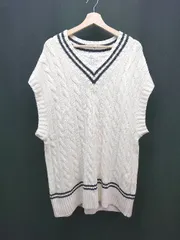◇ LOWRYS FARM Ⅴネック ベスト型 カジュアル シンプル ノースリーブ セーター 表記なし ホワイト レディース E  【1308160032893】