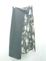 ◇ RESEXXY サイドファスナー プリーツ加工 フェミニン ロング丈 フレア スカート 表記なし ブラック レディース E  【1308160032480】