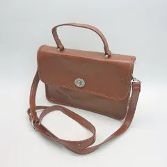 ◇ RAGEBLUE 2WAY　無地 大人カジュアル アンティーク ショルダーバッグ ブラウン レディース E  【1308160031483】