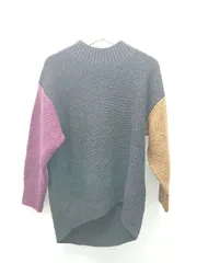 ◇ GLOBAL WORK ハイネック 無地 大人カジュアル ニット生地 長袖 セーター サイズL ブラック レディース E  【1308160033357】