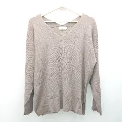 ◇ LEPSIM レプシィム Vネック リブ 薄手 長袖 ニット サイズF グレー レディース E  【1308160034859】