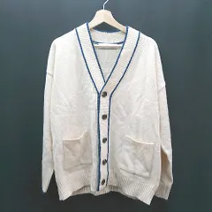 ◇ BLONDNINE カジュアル シンプル フロントボタン 秋冬 長袖 ニットカーディガン サイズM クリーム レディース E  【1308160037010】