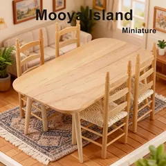 5点セット ミニチュア家具 1/6スケール ダイニングテーブル 椅子 イス 机 ミニ 家具 ドールハウス 撮影用 バービー人形サイズ フィギュア 小物 雑貨 おもちゃ 装飾用 t9601