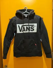 【H2-94】◇ VANS　Sサイズ　プルオーバー パーカー　黒色　レディース