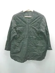 ◇ classicalelf クラシカルエルフ Vネック 薄手 総柄 スリット シンプル 長袖 カットソー サイズM ブラック レディース E  【1308160041147】