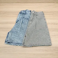 ◇ 《 retro gallery まとめ売り2点セット サイズF バックウエストゴム デニム生地 ショートパンツ レディース 》 E  【1308160043417】