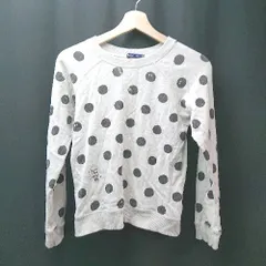 ◇ BEAMS mini キッズ クルーネック ドット柄 カジュアル 長袖 トレーナー サイズ140 グレー レディース メンズ E  【1308160043370】