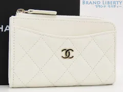 【新古品】シャネル　CHANEL　マトラッセ　ココマーク　キャビアスキン　タイムレスクラシック　フラグメントケース　カードケース　パスケース　コインケース　コンパクト財布　ホワイト シャンパンゴールド金具　グレインド シャイニー カーフスキン　AP3179