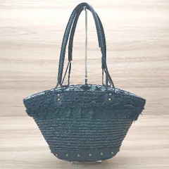 ◇ ノーブランド かご トート 肩掛け レース 内袋 春夏物 カジュアル ガーリー バッグ ブラック レディース E  【1308160045916】