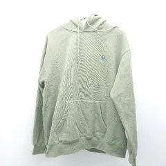 ◇ freak's store プルオーバー フーディー スウェット 刺繡 ベア カジュアル 長袖 パーカー サイズM グリーン メンズ E  【1308160045947】