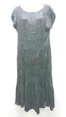 ◇ UNIQLO クルーネック 薄手 春夏向け 大人カジュアル ノースリーブ ロング丈 ワンピース サイズM ブラック レディース E  【1308160049501】