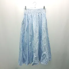 ◇ ZARA WOMAN ザラウーマン ウエスト刺繍ゴム 綺麗め 大人っぽい ロング フレア スカート サイズXS ブルー レディース E  【1308160052099】