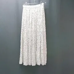 ◇ GLOBAL WORK ウエストゴム ドット柄 カジュアル ロング フレア スカート サイズM アイボリー/ブラック レディース E  【1308160051085】