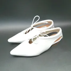 ◇ EVOL イーボル ポインテッドトゥ 紐調整 シンプル おしゃれ 綺麗め パンプス サイズ22.0 ホワイト レディース E  【1308160053539】