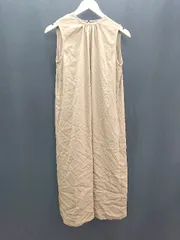 ◇ STYLEMIXER バックジップ Uネック 薄手 スリット ノースリーブ ロング丈 ワンピース サイズF ブラウン レディース E  【1308160053072】