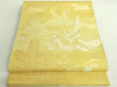 平和屋着物●桝屋高尾　ねん金綴錦　全通柄袋帯　段霞文　金銀糸　正絹　逸品　DABE5347ps 平和屋着物○桝屋高尾 ねん金綴錦 全通柄袋帯 霞文 金銀糸 正絹 逸品