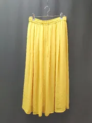 ◇ INGNI イング ポリエステル100% ウエストゴム ゆったり シアー素材 ガウチョパンツ サイズM イエロー レディース E  【1308160055205】