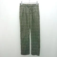 ◇ FORK&SPOON URBAN RESEARCH DOORS チェック柄 カジュアル 大人っぽい ワイドパンツ サイズ1 グリーン レディース E  【1308160053928】