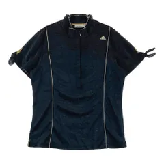 サイズ：OT ADIDAS GOLF アディダスゴルフ  ハーフジップ 半袖Tシャツ ボーダー柄 ブラック系 [240101596008] ゴルフウェア レディース ストスト