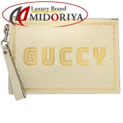 GUCCI グッチ SEGA セガコラボ 510489 セカンドバッグ クラッチ レザー アイボリー ゴールド/181080【中古】