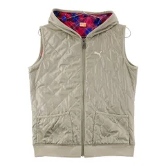 サイズ：L PUMA GOLF プーマゴルフ  フード付 中綿 ジップベスト  ブラウン系 [240101596647] ゴルフウェア レディース ストスト