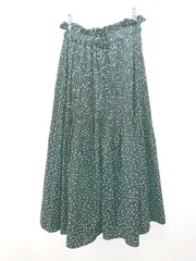 ◇ MAJESTIC LEGON ウエストゴム 裏地 ドット柄 薄手 シンプル 膝丈 フレア スカート サイズS ブラック レディース E  【1308160060001】