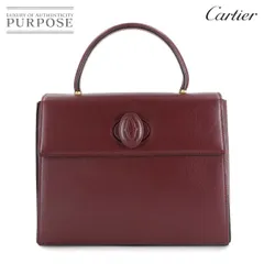 カルティエ Cartier マストライン ハンド バッグ レザー ボルドー ゴールド 金具 Must Hand Bag 90305738