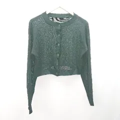 ◇ VIRAL. カジュアル 透かし編み 透け感 フロントボタン 長袖 カーディガン サイズF ブラック レディース E  【1308160067567】