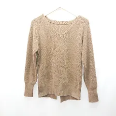 ◇ BARNYARDSTORM カジュアル リブ 秋冬素材 シンプル 長袖 ニット セーター サイズF キャメル レディース E  【1308160067475】