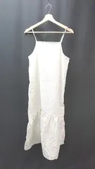 ◇ LOWRYS FARM カジュアル シンプル シャカシャカ生地 ロング丈 ワンピース サイズF オフホワイト レディース E  【1308160068151】