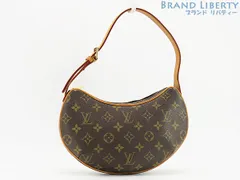 【美品】ルイヴィトン　LOUIS VUITTON　モノグラム ポシェット　クロワッサン　セミショルダーバッグ　ワンショルダーバッグ　ハンドバッグ　ポーチ　ダークブラウン　M51510