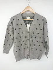 ◇ ●未使用● ◎ Diosfront タグ付 ドット 水玉 かわいい ニット カーディガン サイズF グレー ブラック レディース P  【1308160073995】