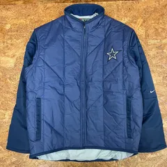 NFLオフィシャル NIKE COWBOYS キルティング ジャケット M ネイビー アウター ジャンパー スポーツ アメフト ナイキ ユーズド USED 古着