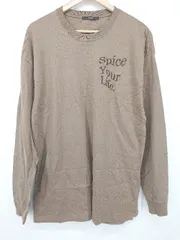 ◇ Kastane カスタネ 刺繍 シンプル カジュアル 長袖 Tシャツ カットソー サイズXL ブラウン レディース P  【1308160074220】