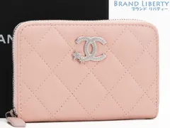 【レア未使用】シャネル　CHANEL　マトラッセ　ココマーク　コインパース　コインケース　カードケース　小銭入れ　コンパクト財布　星 スター　ピンク シルバー金具　ラムスキン　AP3728