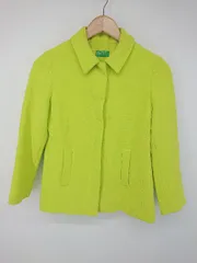 ◇ UNITED COLORS OF BENETTON シンプル 無地 長袖 ジャケット サイズ38 ライトグリーン系 レディース P  【1308160080962】