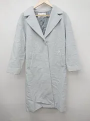 ■ NATURAL BEAUTY BASIC 通勤 OL カジュアル 長袖 チェスター コート サイズM ライトブルー系 レディース P  【1308160080825】
