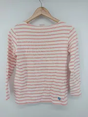 ◇ ORCIVAL オーシバル ボーダー バスク 長袖 Tシャツ カットソー サイズ1 ホワイト ピンク系 レディース P  【1308160080795】