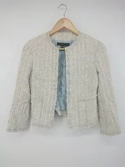 ◇ ZARA ザラ ツイード エレガント 長袖 ジャケット サイズEUR 36 USA 4 MEX 26 ホワイト ブルー系 マルチ レディース P  【1308160083482】