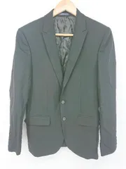 ◇ ZARA MAN ビジネス系 2Ｂ サイドベンツ 長袖 テーラード ジャケット サイズEUR 46 USA 36 MEX 36 ブラック メンズ P  【1308160083352】