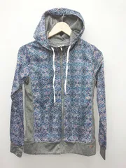 ◇ rusty ラスティ 総柄 薄手 長袖 ジップアップ パ－カ－ サイズS ブルー グレー系 レディース P  【1308160084434】