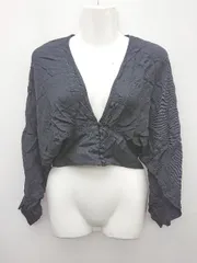 ◇ ZARA ザラ シンプル ショート丈 長袖 ブラウス カットソー サイズEUR XS USA XS MEX 24 ネイビー系 レディース P  【1308160084397】