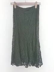 ◇ ROPE PICNIC ロペピクニック コットン混 レース ロング フレア スカート サイズ38 ブラック レディース P  【1308160087145】