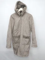 ◇ Jines ジネス スウェード調 フェイクファー ジップアップ 長袖 コート サイズ02 グレージュ ブラウン系 レディース P  【1308240000057】