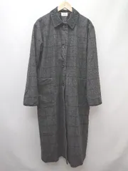 ◇ Libra Cue 秋冬 チェック バックスリット 長袖 ロング コート サイズF ダークグレー系 ブラック レディース P  【1308160089804】