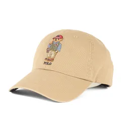 【美品】POLO Ralph Lauren ポロ ラルフローレン キャップ サイズ:ONE SIZE | 現行モデル | ポロベア コットンチノ 6パネルキャップ | ベージュ | ブランド 帽子【メンズ】【中古】