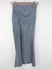 ◇ MERCURYDUO マーキュリーデュオ 光沢 サテン調 ロング フレア スカート サイズM ブルー系 レディース P  【1308240002969】